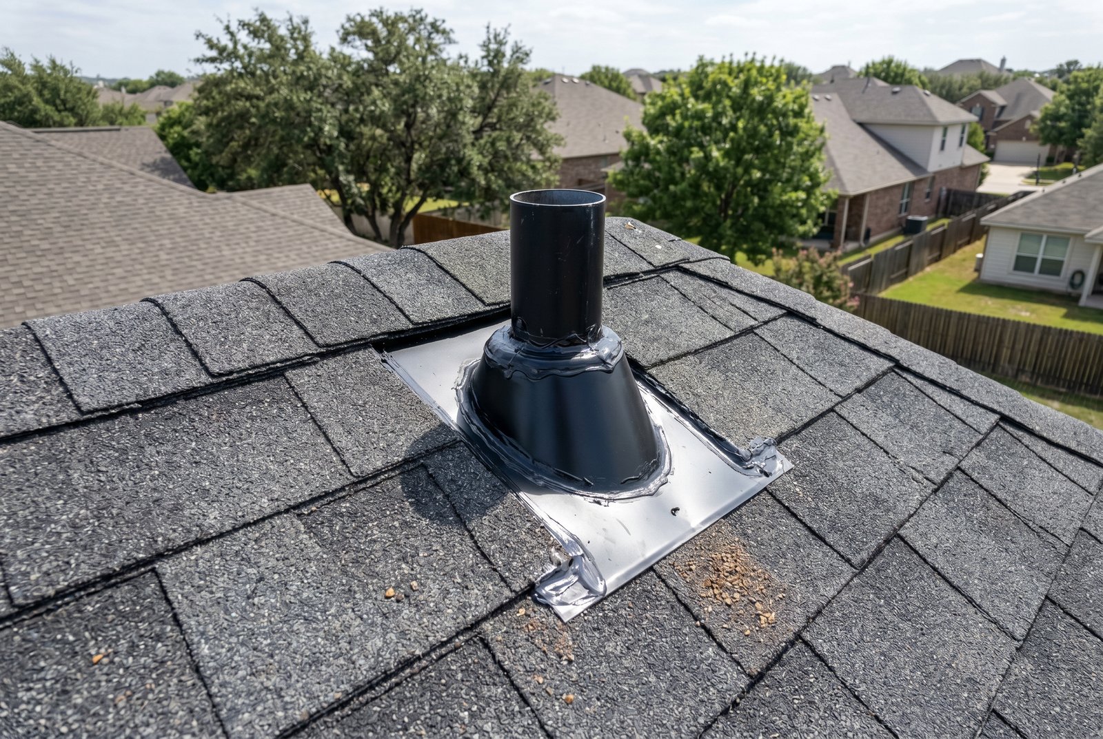 Roof vent flashing detail