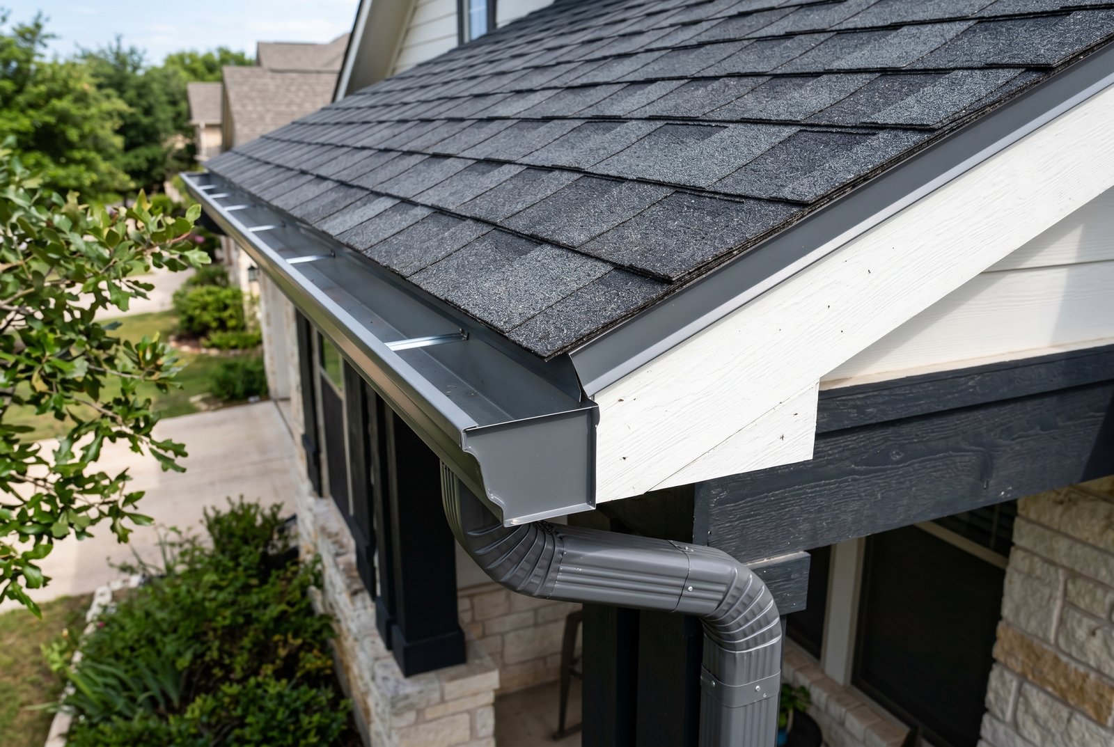 Roof-to-gutter edge detail